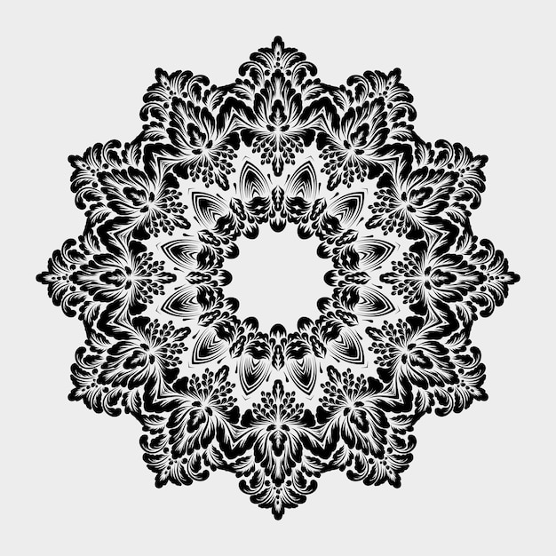 Free Vector ornamental round lace with damask and arabesque elements