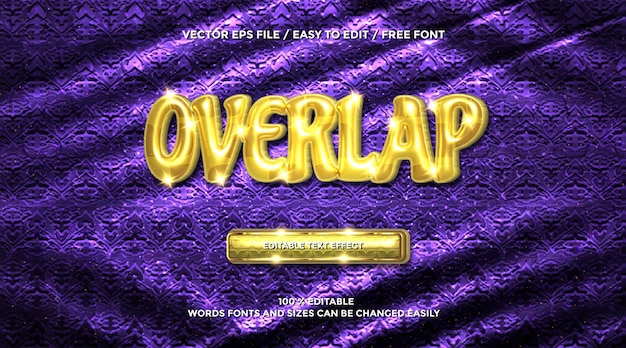 Free Vector overlapping gold 3d rendering text effect style