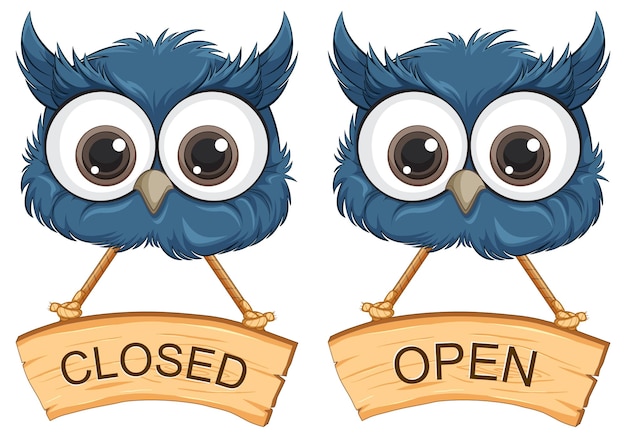 Free Vector owl indicators for business hours