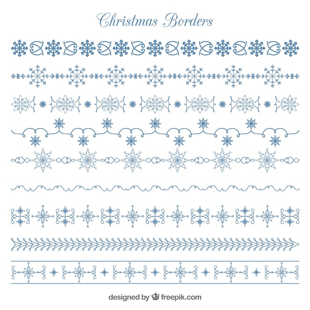 Free Vector pack of decorative christmas borders