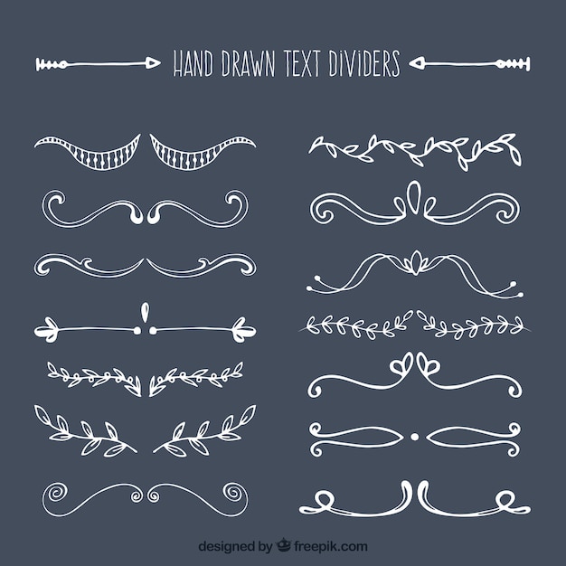 Free Vector pack of elegant hand drawn ornaments