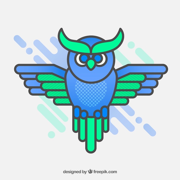 Free Vector pack of green and blue owl in flat design
