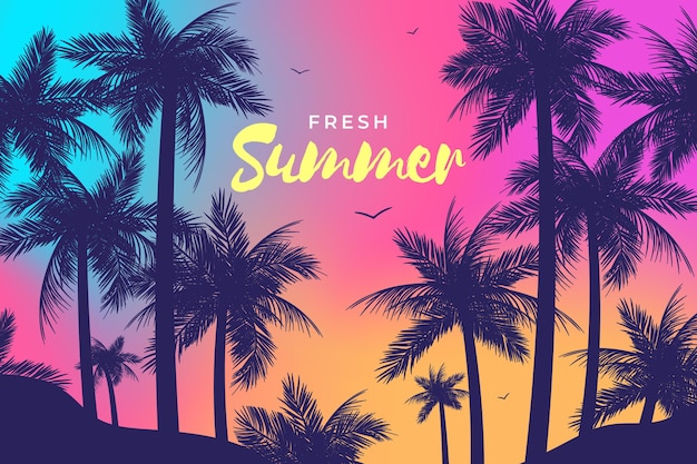 Free Vector palm silhouettes background concept