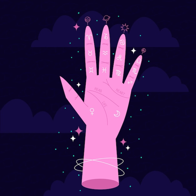 Free Vector palmistry mystical concept