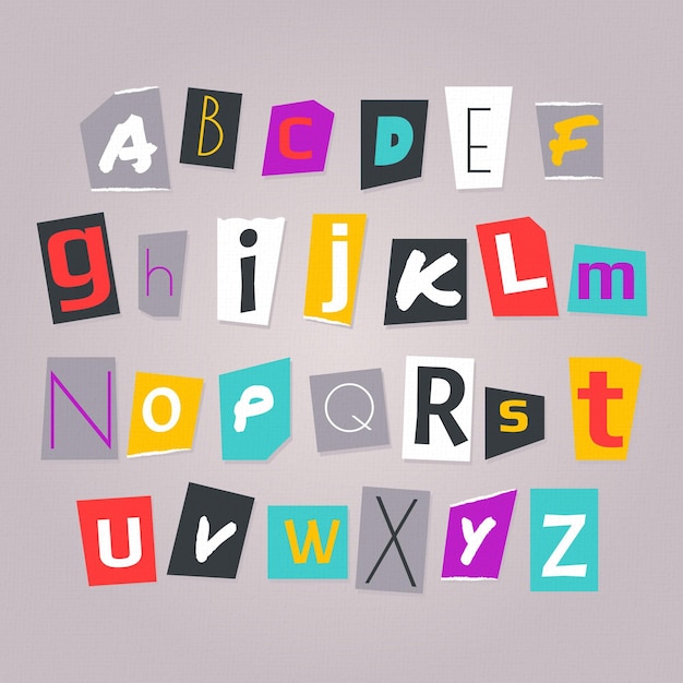 Free Vector paper style ransom note letter collection