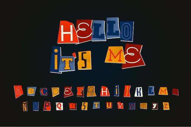 Free Vector paper style ransom note letter collection