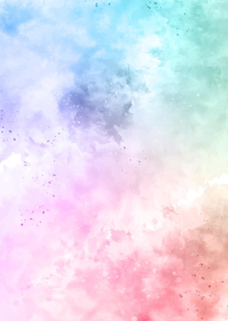 Free Vector pastel rainbow coloured watercolour texture background
