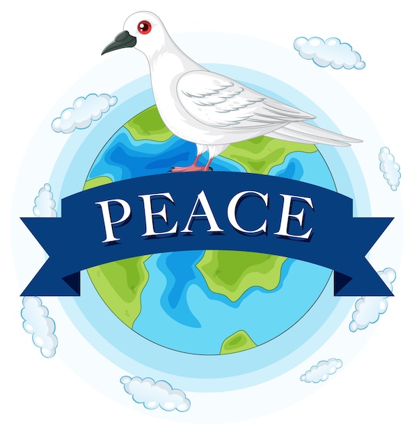 Free Vector peace dove over the world illustration