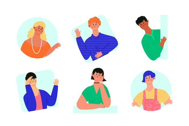 Free Vector peeping people collection