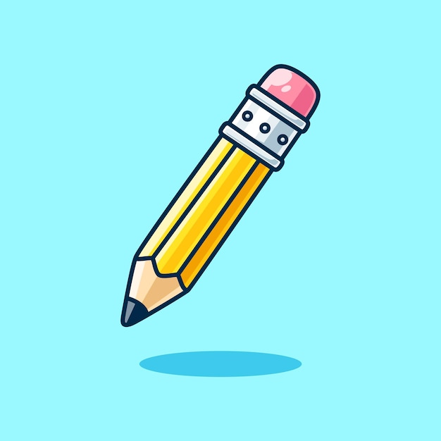 Free Vector pencil cartoon vector icon illustration education object icon isolated flat vector