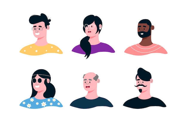 Free Vector people avatars set