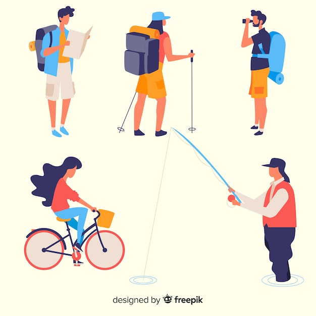 Free Vector people holiday activities