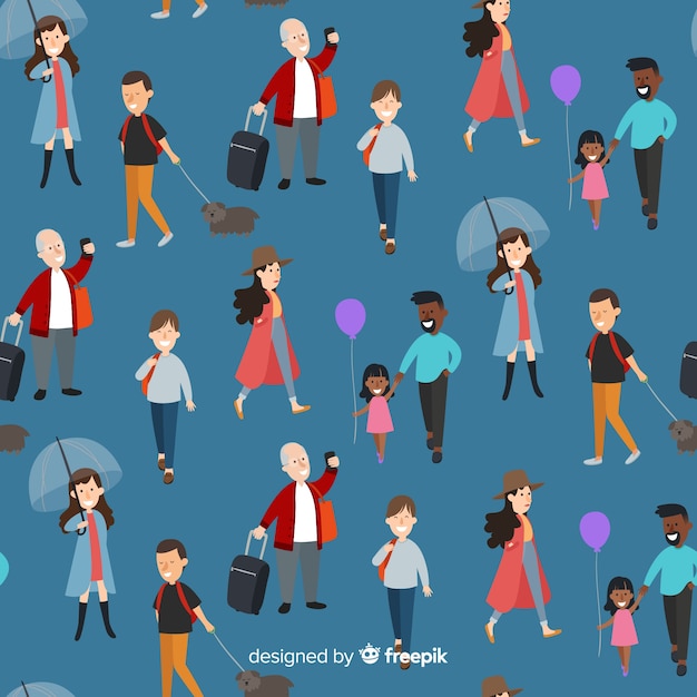 Free Vector people traveling pattern