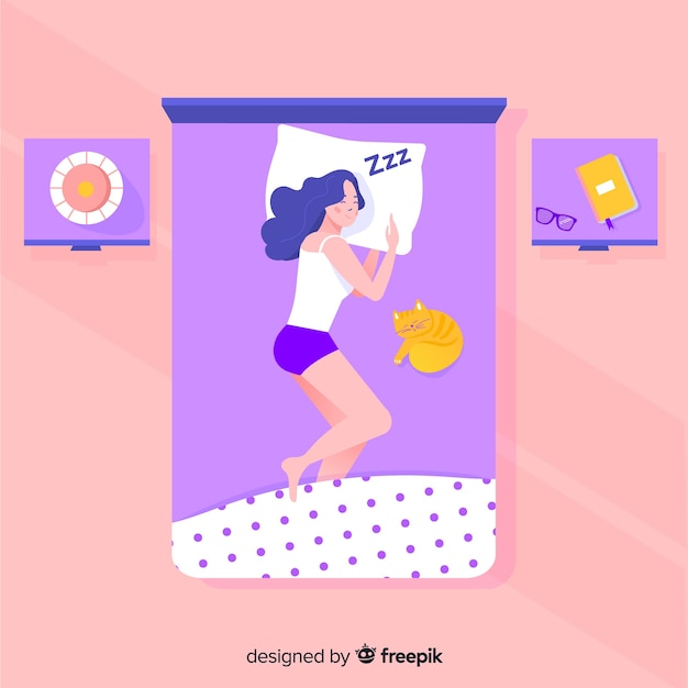 Free Vector person sleeping in bed background
