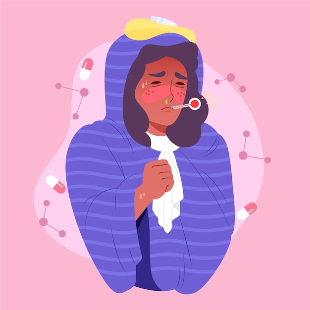 Free Vector a person with a cold