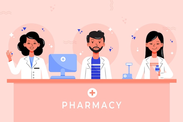 Free Vector pharmacist collection