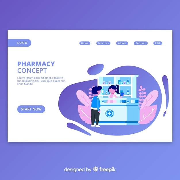 Free Vector pharmacy landing page