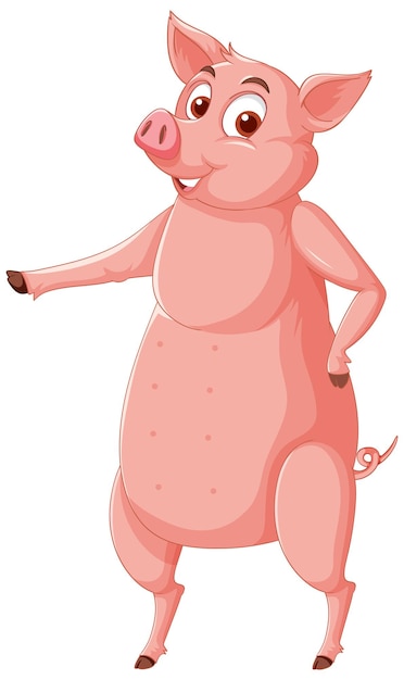Free Vector a pig standing on two legs