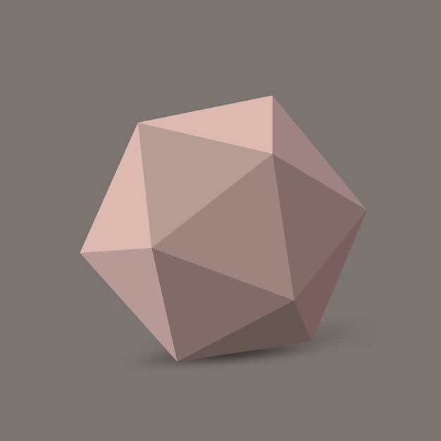 Free Vector pink icosahedron shape, 3d rendering geometric element vector