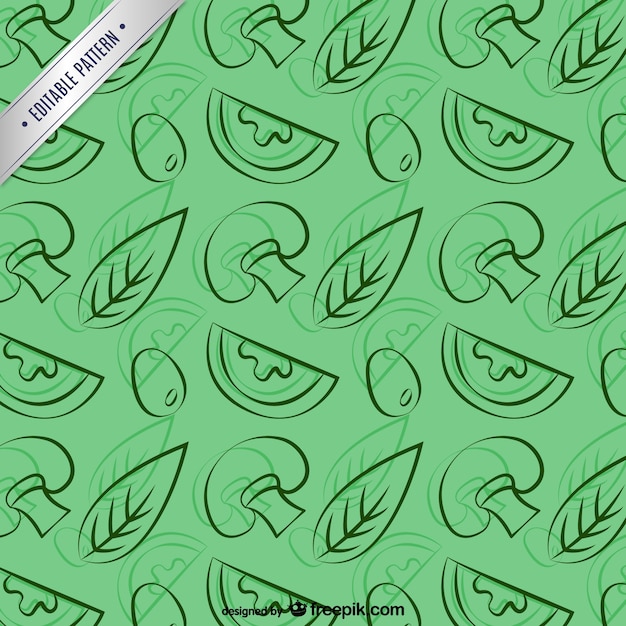 Free Vector pizza ingredients pattern