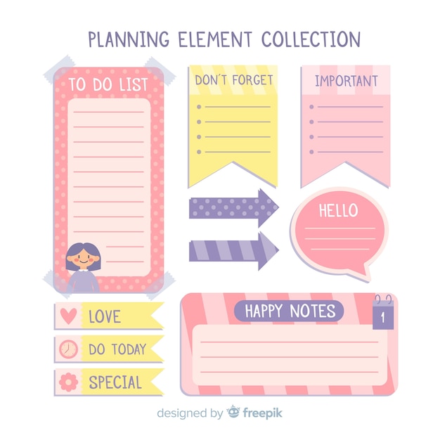 Free Vector planning elements collection