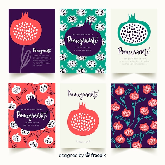 Free Vector pomegranate card collection