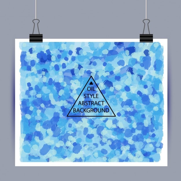 Free Vector poster with blue paint