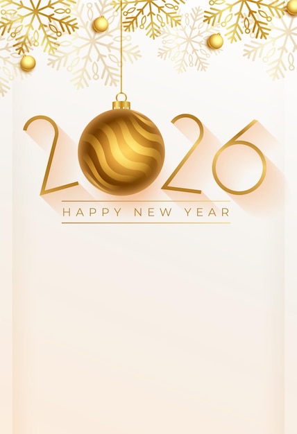 Free Vector premium 2026 new year festive poster for social media