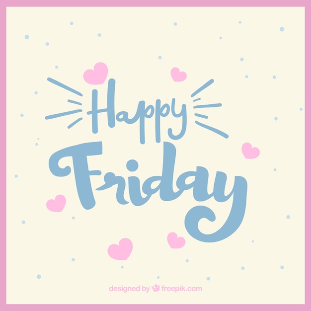 Free Vector pretty happy friday background with hearts