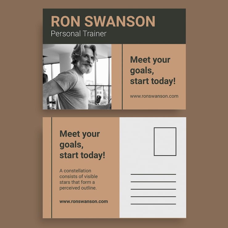 Free Vector professional personal trainer postcard