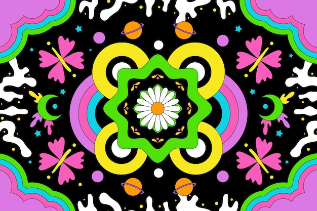 Free Vector psychedelic groovy background