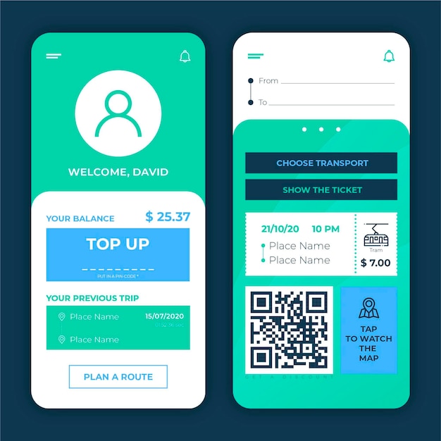 Free Vector public transport app concept