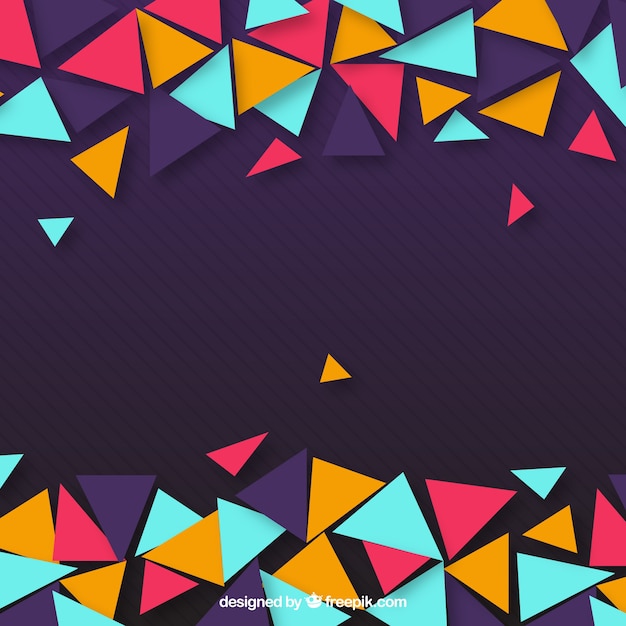 Free Vector purple background of colorful triangles
