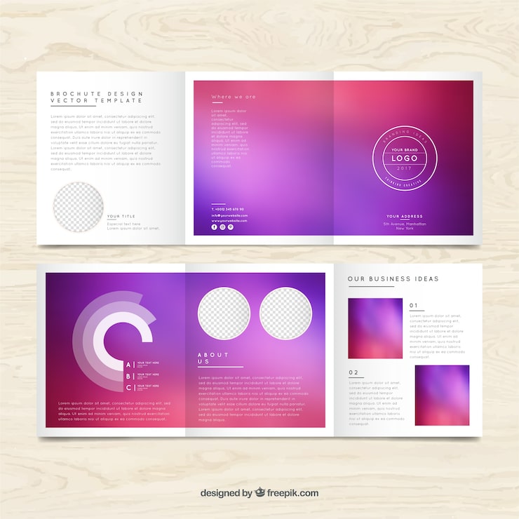 Free Vector purple leaflet with blurred effect