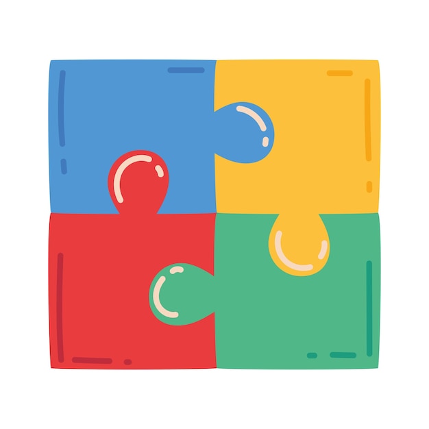 Free Vector puzzles pieces icon isolated design