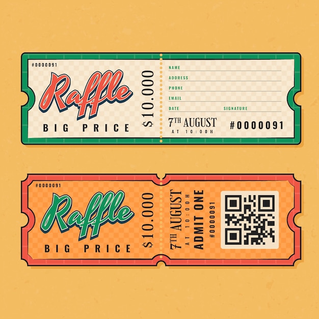 Free Vector raffle ticket template set