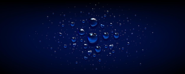 Free Vector rain splash water drop on blue surface background