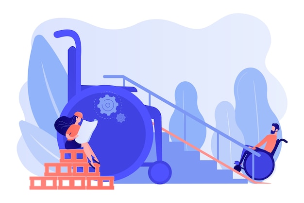 Free Vector ramp for people in wheelchairs, disabled care