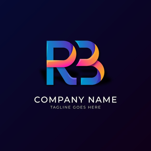 Free Vector rb  logo design template