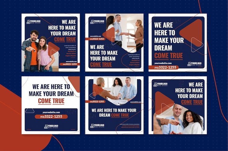 Free Vector real estate instagram posts