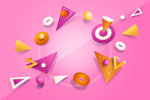 Free Vector realistic 3d shapes floating background