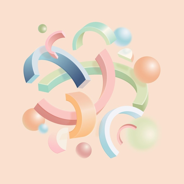 Free Vector realistic 3d shapes floating background