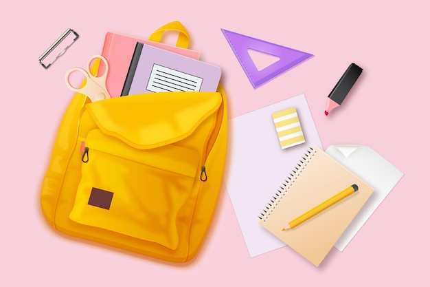 Free Vector realistic back to school background