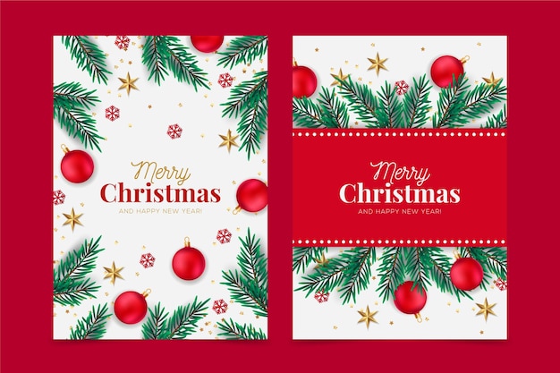 Free Vector realistic christmas cards concept