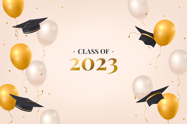 Free Vector realistic class of 2023 background