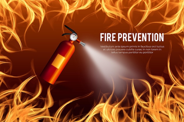 Free Vector realistic fire prevention concept