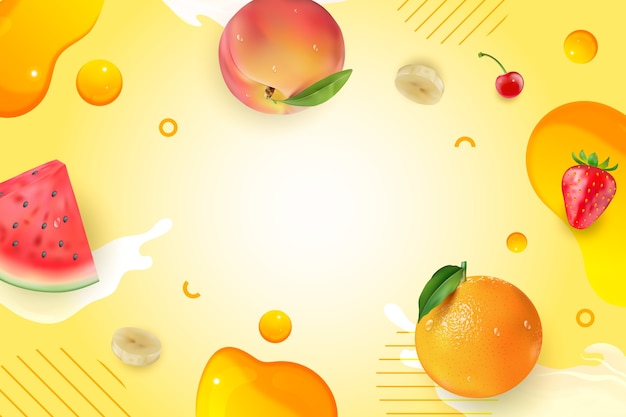 Free Vector realistic and flat design fruits background