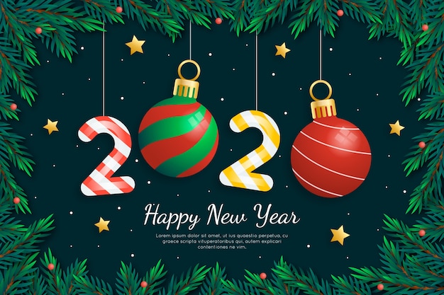 Free Vector realistic funny new year 2020 background