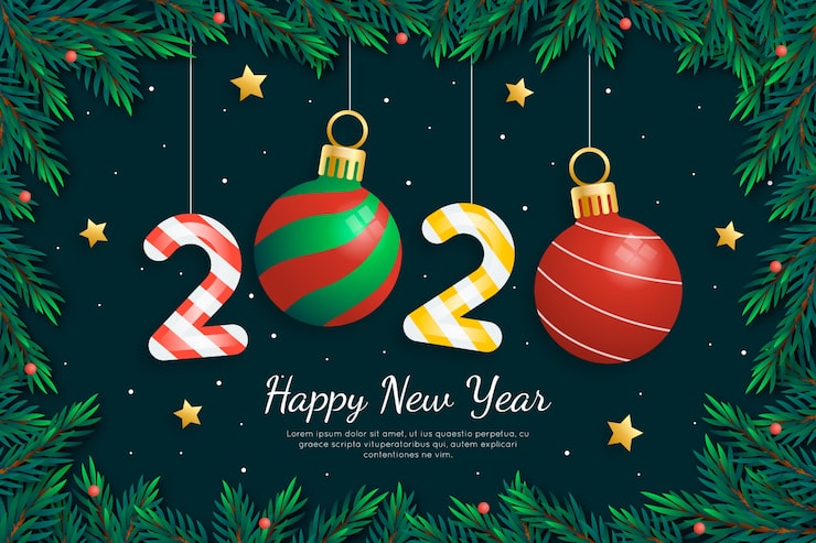 Free Vector realistic funny new year 2020 background