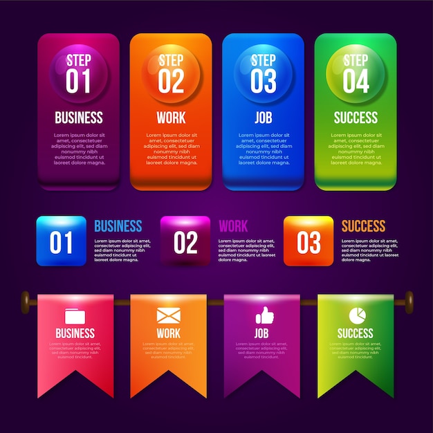 Free Vector realistic glossy infographic elements